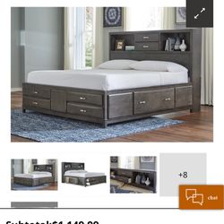 Queen Storage Bed Frame  With drawers