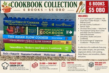 COOKBOOK COLLECTION — 6 BOOKS — $5 OBO