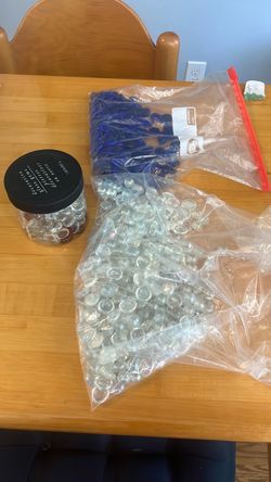 Decorative Glass Gems Lot – Clear and Blue