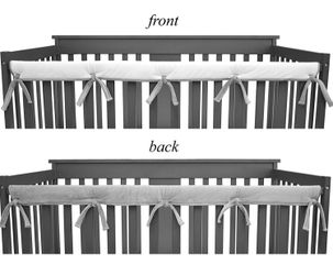 American Baby Company 1 Pack Heavenly Soft Narrow Reversible Crib Cover for Long Rail, Gray/White, for Crib Rails Measuring up to 4" folded
