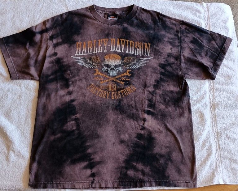 Men's Sz XL Harley Davidson In The French Quarter Tie-Dyed Shirt