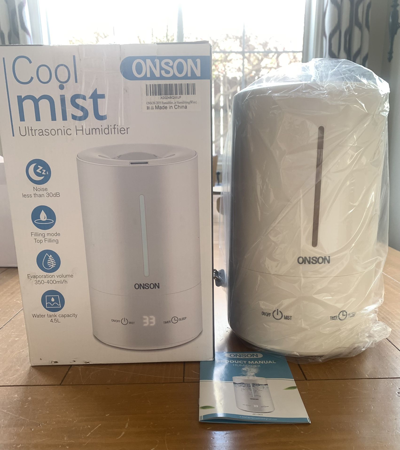 Cool Mist Humidifier-New In Box-large Tank.