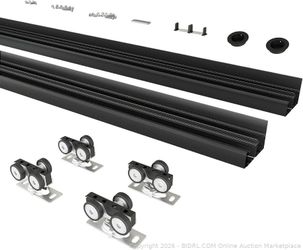 BarnBase 8FT/96(Double 4FT) Bypass Door Hardware, Factory Sealed, Retail $100