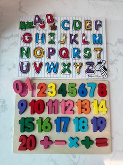 Melissa & Doug Alphabet Board and Numbers Puzzle Set