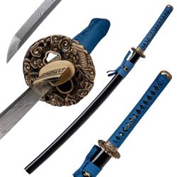 KAWANO Katana Sword, Japanese Handmade Damascus Steel Folded Samurai #3914M R6