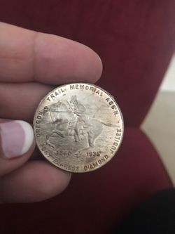 1860-1935 pony express diamond jubilee-Oregon trail Ass-Matte Nickel