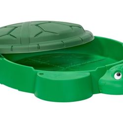 Green Turtle Sandbox with Lid