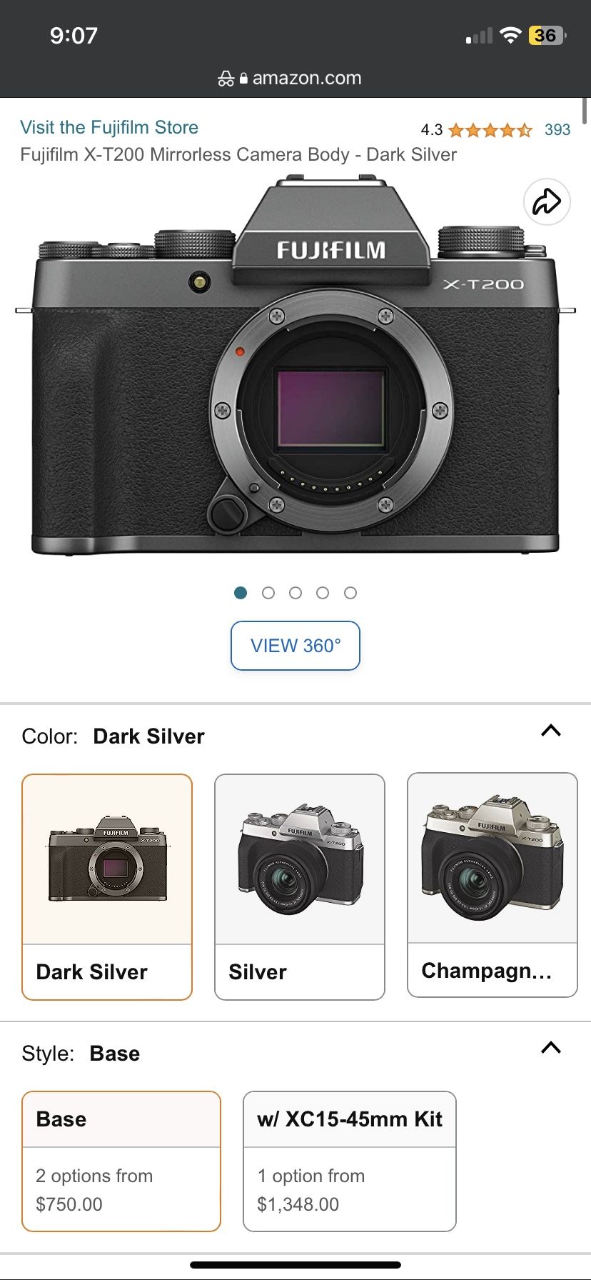 Fujifilm X-T200 Mirrorless Interchangeable-Lens Camera