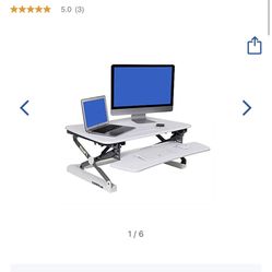 FlexiSpot Height-Adjustable Standing Desk Riser - White