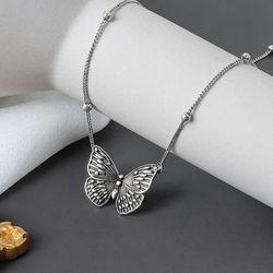 925 Thai Silver Butterfly Pendant Necklace