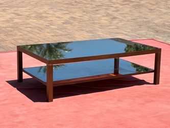 Vintage 1970s Willy Rizzo Style Brass & Smoked Mirror Coffee Table