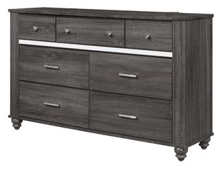 Brand new grey dresser with silver stripe (60"×38"×16")