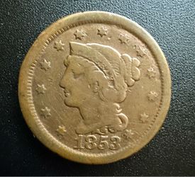 1853 Large Cent Circulated