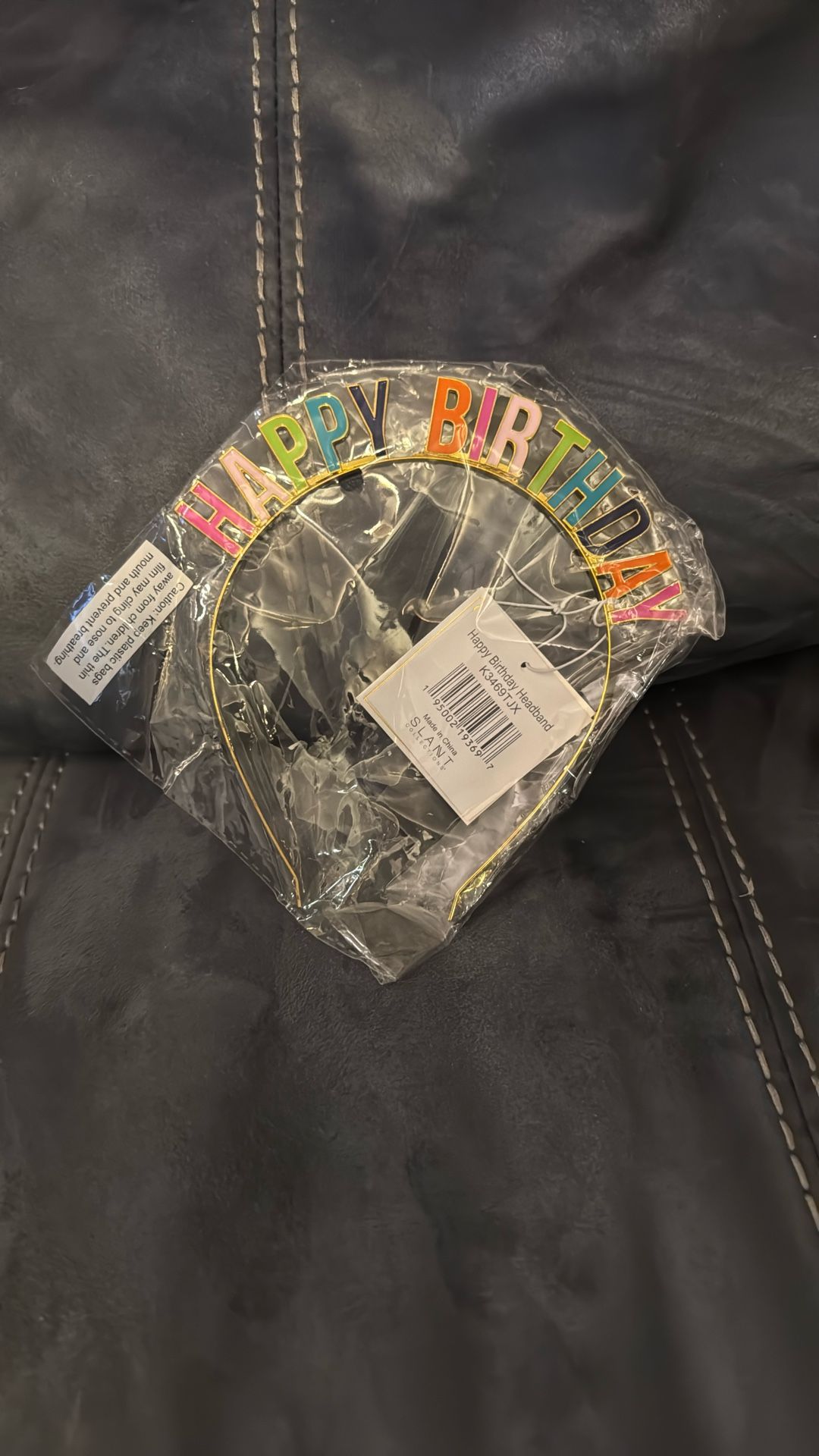 New In Package Slant Collections Happy Birthday Metal Headband
