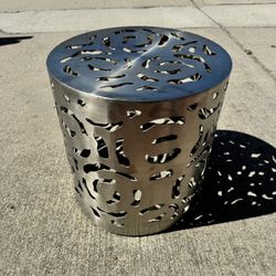 Cozumel End Table - Polished Cast Aluminum, Intricate Cut Outs | Free Delivery