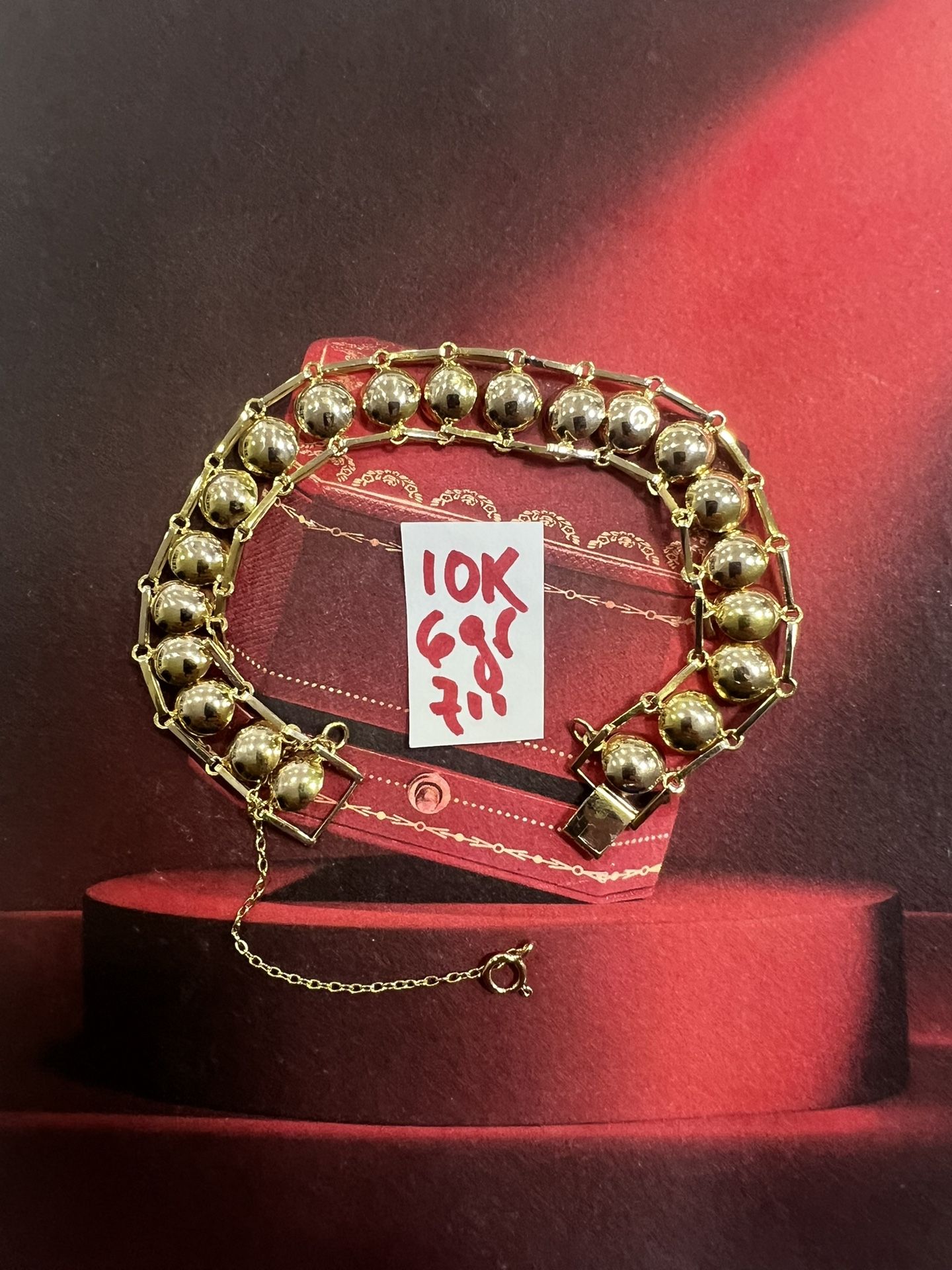 10K Solid Gold Bracelet For Wedding 6Gr 7 Inches Long