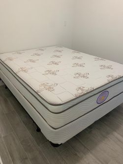 New queen mattress and box spring 2 pc bed frame is not included