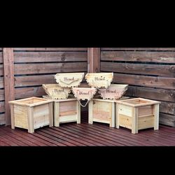 Homemade cedar boxes for plants or garden