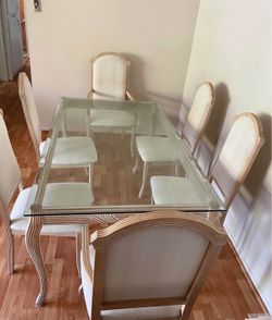Vintage glass dining room table