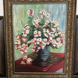 Canvas With Wood Painting Large Size Moving Sale