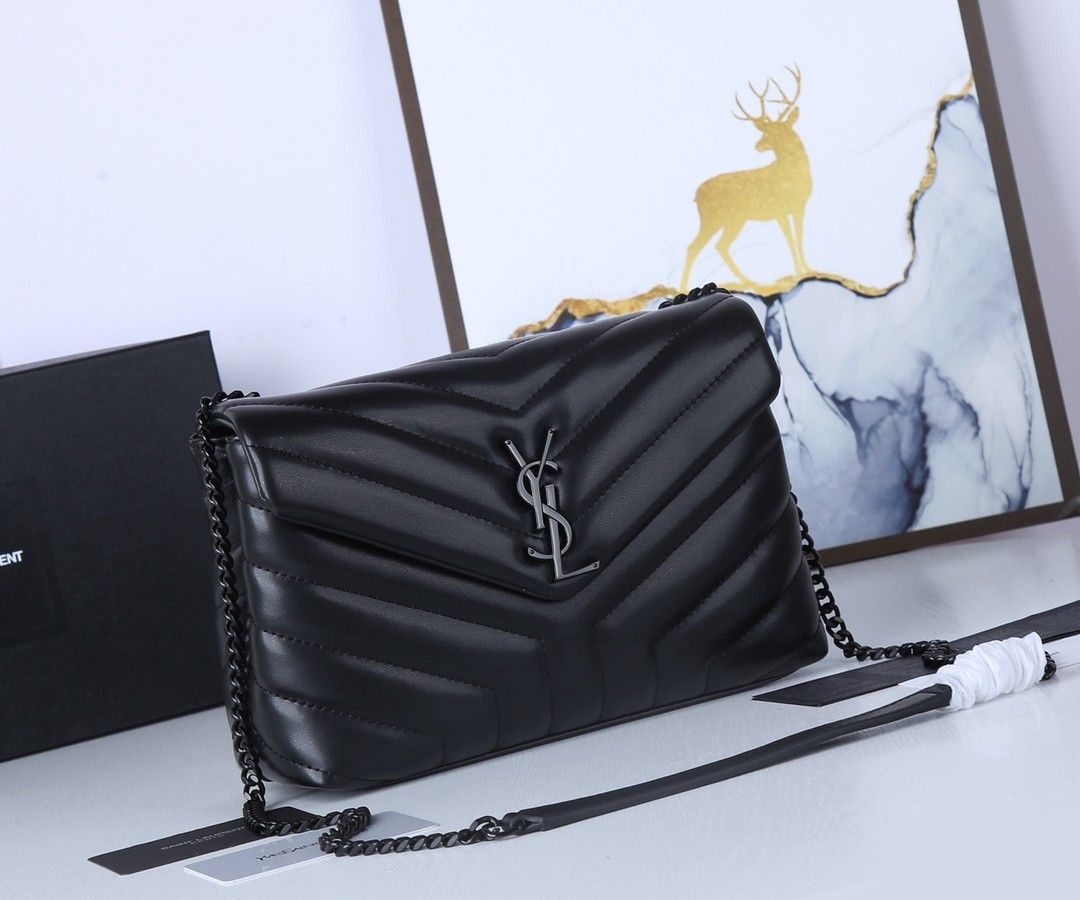 Saint Laurent Medium LouLou Black on Black Medium Shoulder bag