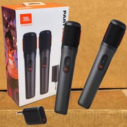 JBL Partybox Mic Set Dual Wireless Microphone System 100 Ft Range 20 Hr Battery Karaoke DJ Live Vocal Mics 🚨Payment Options Available🚨No Credit Need