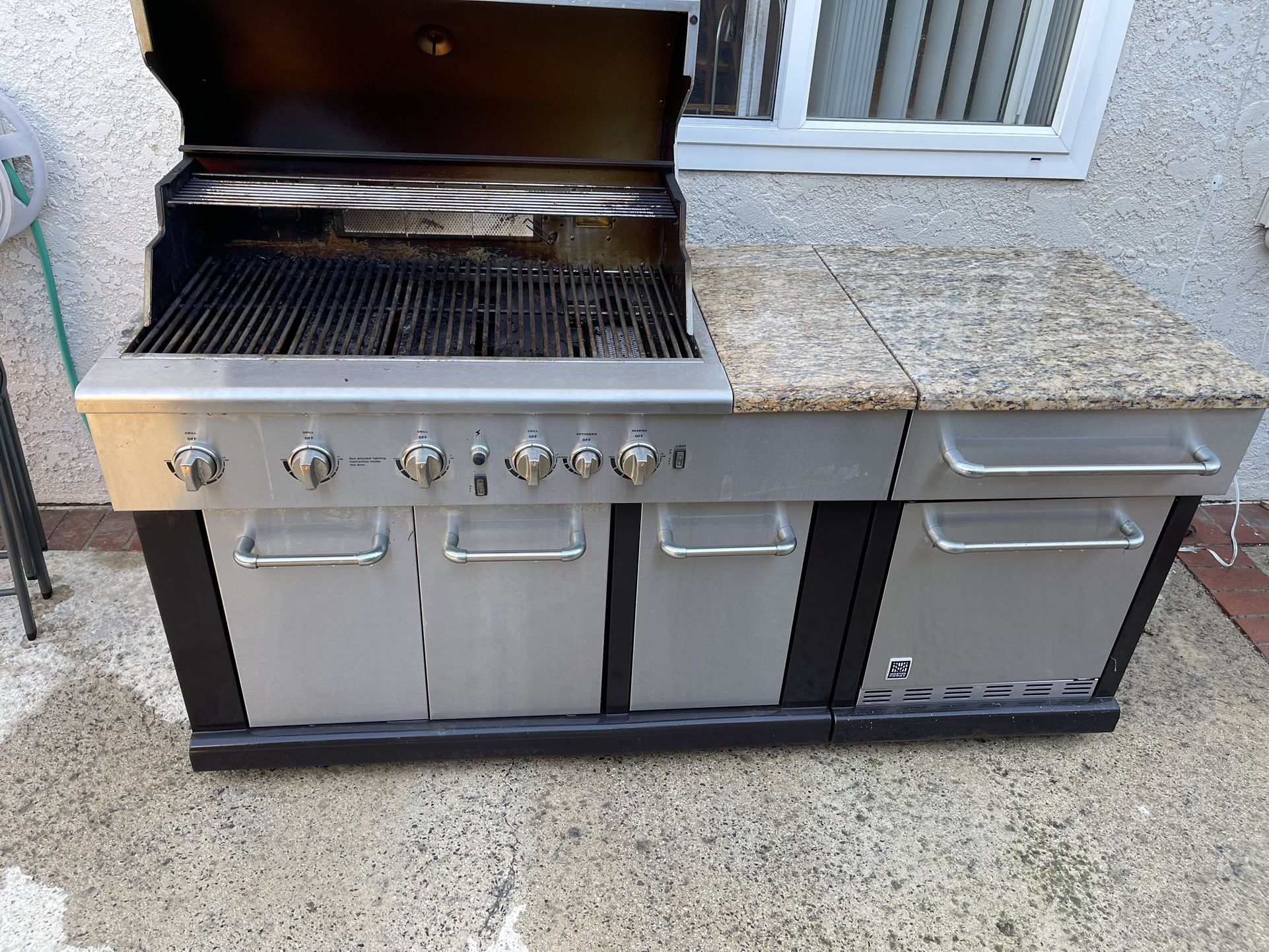 Master Forge Grill Island With Mini Fridge