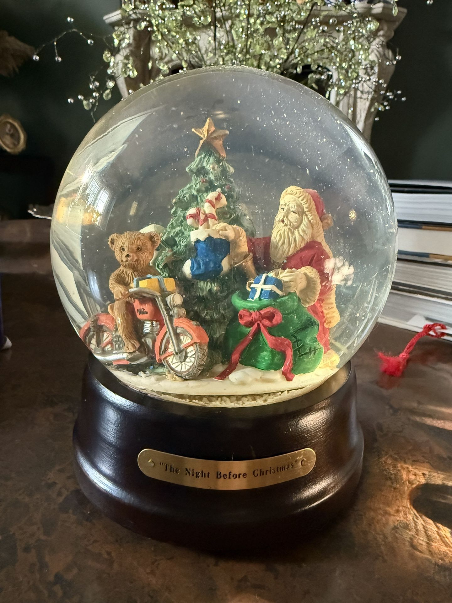 Vintage Harley Davidson Christmas Snow Globe