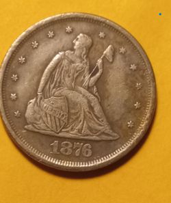 US 1876 Twenty Cents Liberty Seated ExonumÃa Fantasy Token.