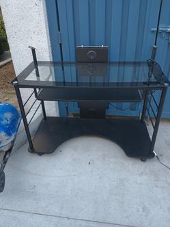 Desk black with glass top
