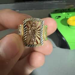 san judas 14kt gold ring 