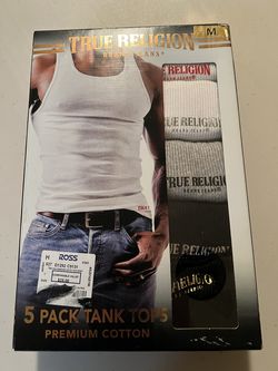 NIB SIZE M True Religion 5 pack tank top