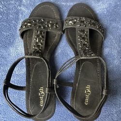 Women’s Black Wedge Sandals 