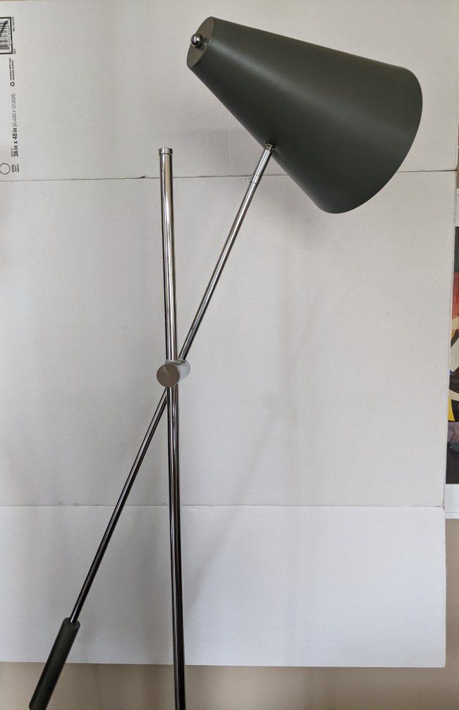 Industrial Loft Matte Gray Cone Steel Adjustable Task Floor Lamp