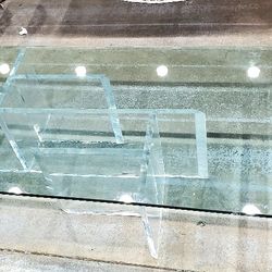 3 PC Lucite Coffee With End Tables 