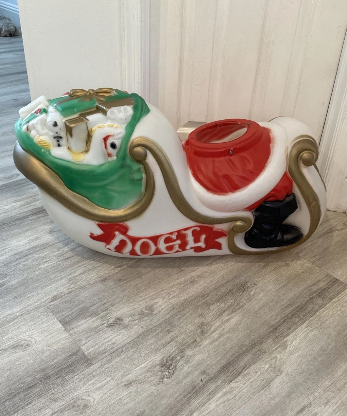 VTG General Foam Santa's Reindeer Sleigh/Sled Christmas Blow Mold Yard Decor