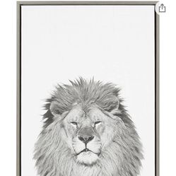 Kate and Laurel Sylvie Lion  Framed Picture - By Simon Te Tai 23x33