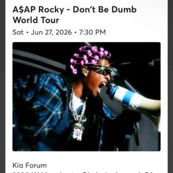 Don’t Be Dumb Tour ASAP ROCKY 6/27/26 Inglewood 
