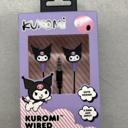 NWT Kuromi wired earbuds 