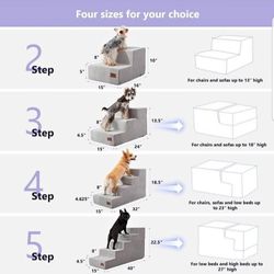 Pet Stairs for High Bed, 5 Steps, Gray