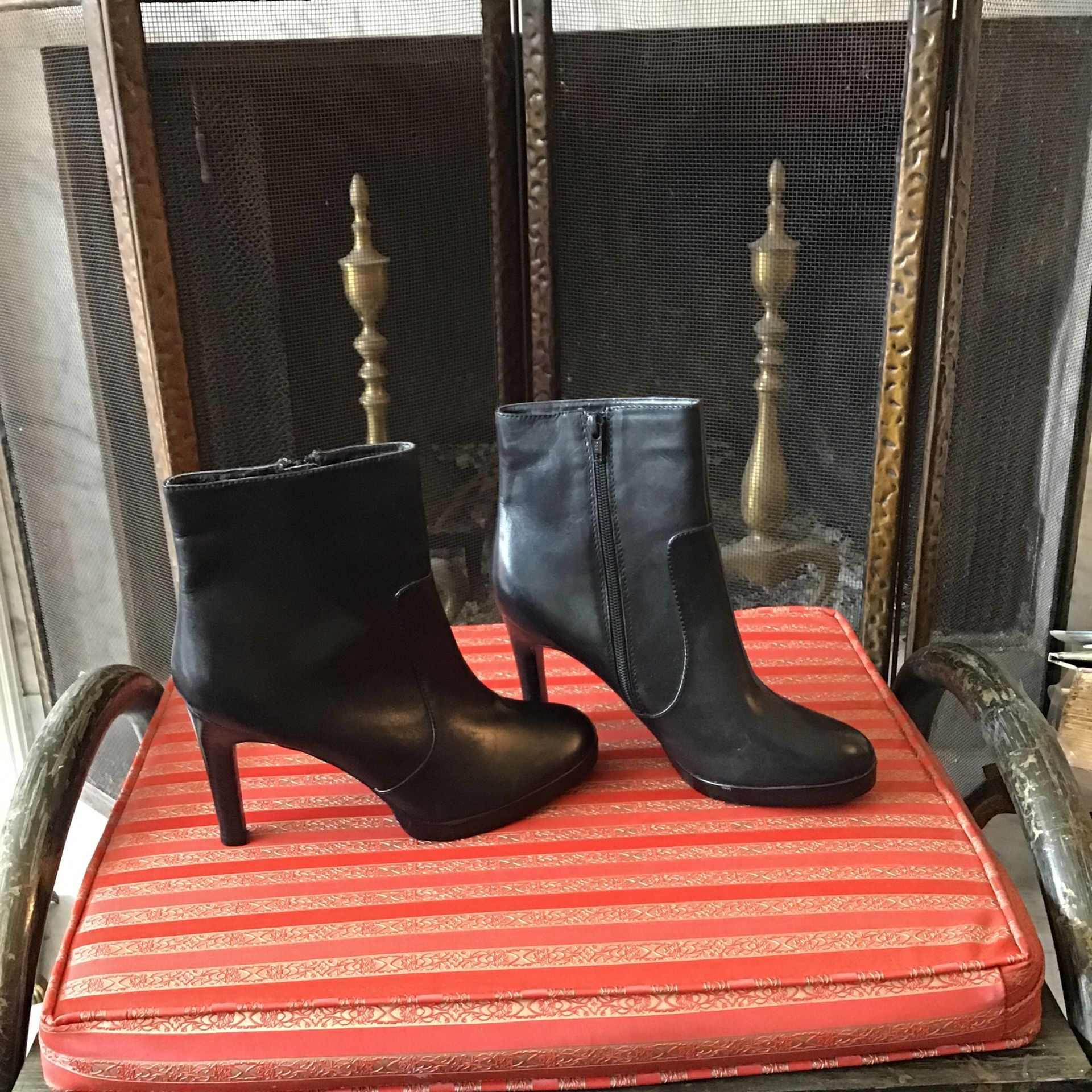 Leather Platform Booties