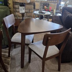 Triangle Table and 2 Side Chairs