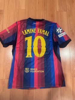 Barcelona 26/27 Home Jersey, Lamine Yamal #10, Champions league patch