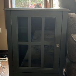 2 Gray Accent Tables Cabinet Door Side Table