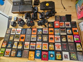 Atari 2600 with lots of games and controllers