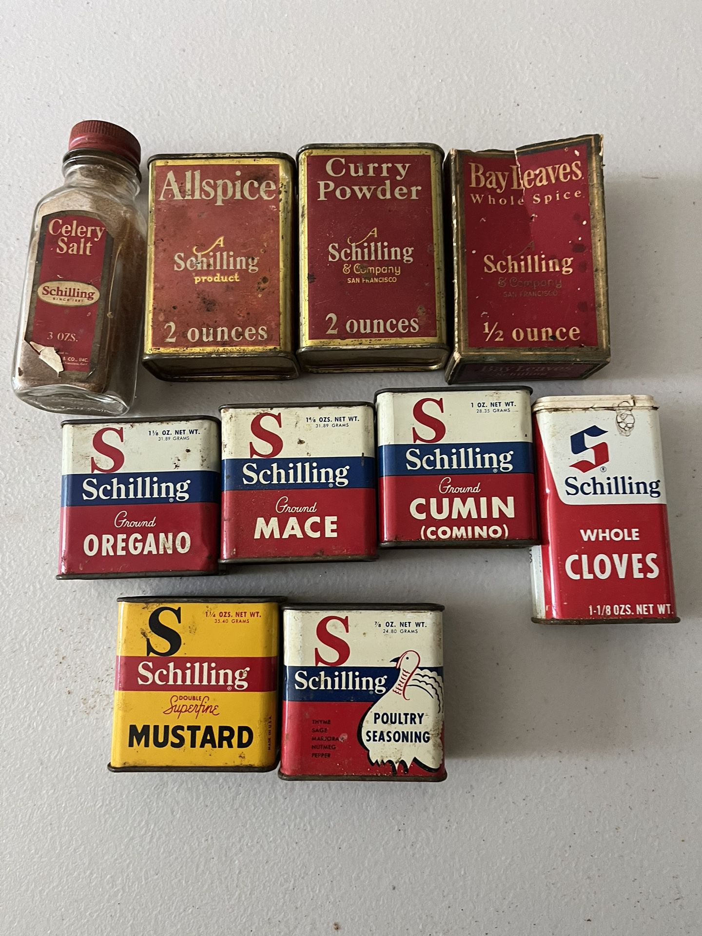 10 Antique Spice Containers