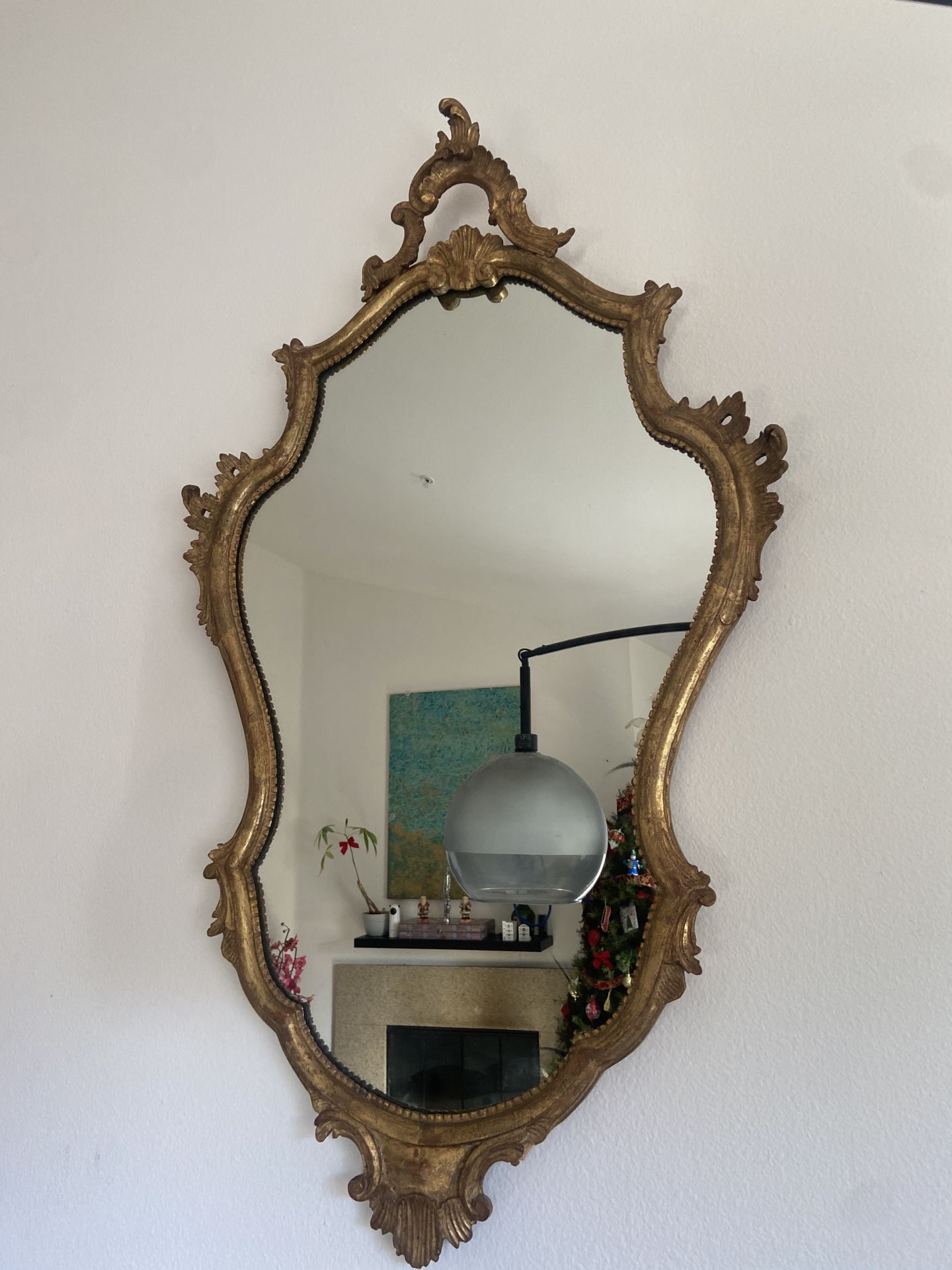 Antique 19th c Italian Mirror Giltwood