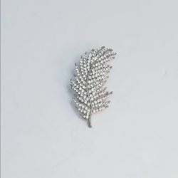 Sparkling Vintage Silver and Diamond Accent Brooch