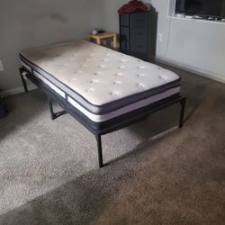 Twin Extra Long Bed Frame and Mattress