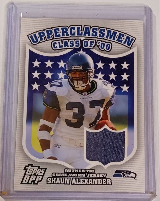 2006 Shaun Alexander Topps DPP Upper Classmen Seattle Seahawks Patch Jersey Card